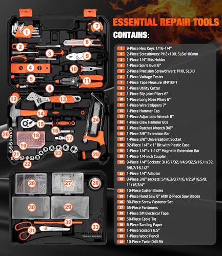 328-Piece Home Tool Kit with Detachable Drawer Storage Case - Image 3