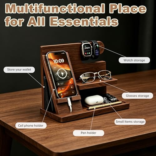 Gifts for Men Wood Phone Docking Station Birthday Gift for Men - Image 7