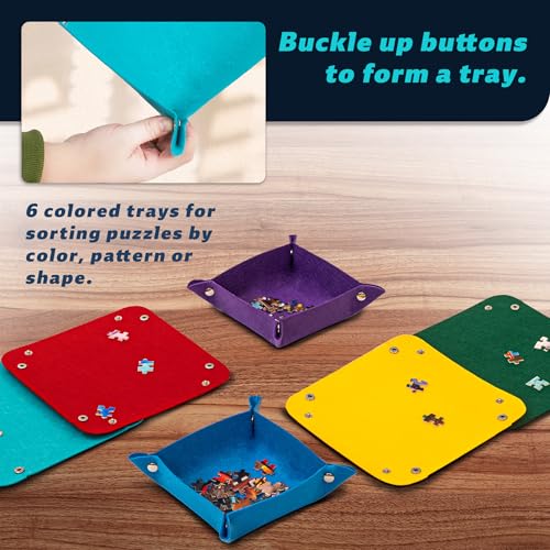 Tektalk Foldable Jigsaw Puzzle Board with 6 Color Sorting - Image 6