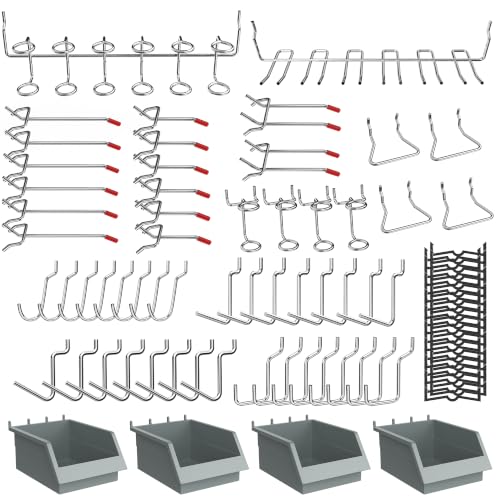 Pegboard Hooks Set, Peg Board Organizer Accessories with Bins - Image 2