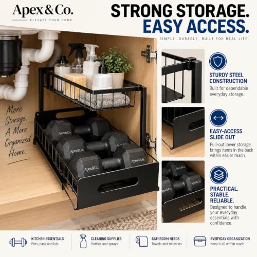 Apex & Co. 2-Tier Under Sink Organizer with Pull-Out - Image 5