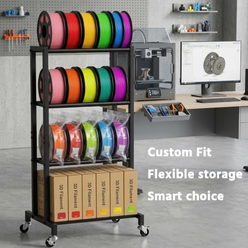 3D Printer Filament Storage Rack 4-Tier Metal Spool Shelf - Image 6