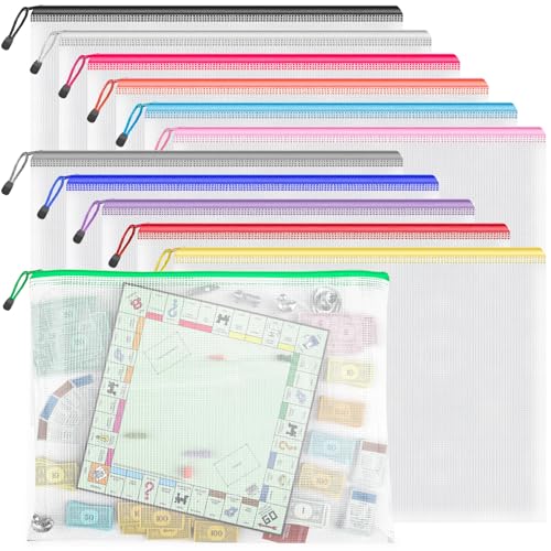 Umriox 12 Pack A3 Mesh Zipper Pouch Bags, Board Game - Image 2