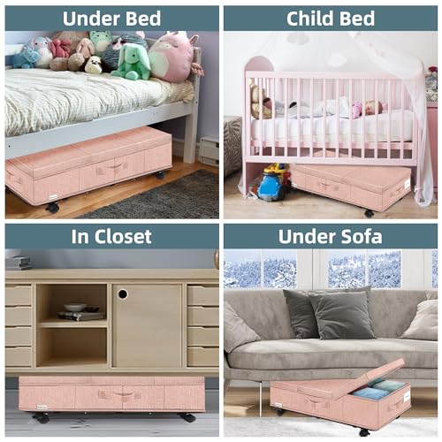 Under Bed Storage with Wheels, 2Pack Rolling Underbed Storage - Image 7
