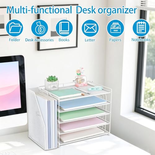 AUPSEN Desk Organizers and Accessories, 5-Tier Desktop Paper File - Image 4