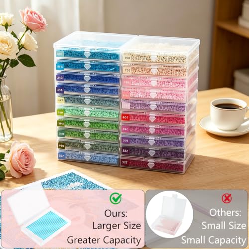 Diamond Painting Storage Kit with 30 Large Lidded Clear Trays - Image 3