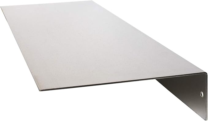 Buhbo Mitus Floating Shelf Wall Mounted (8 inch x 24 inch) Heavy Duty Industrial Modern Metal, Brushed Stainless Steel