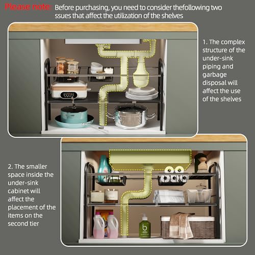 Under Sink Organizers and Storage,Expandable under cabinet - Image 3