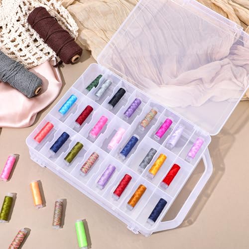 2 Pcs 46 Grids Sewing Organizer Double Sided Thread Box - Image 3