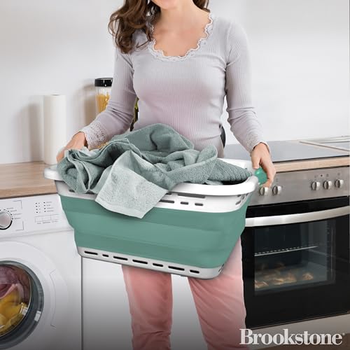 BROOKSTONE 11 GALLON XL 24" Collapsible Laundry Basket & - Image 3