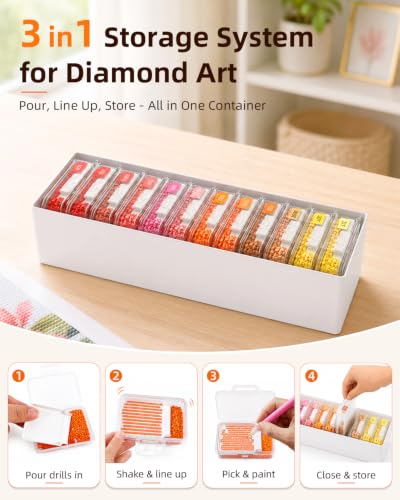 Redtwo 60 PCS Diamond Painting Storage Containers Trays, White - Image 5