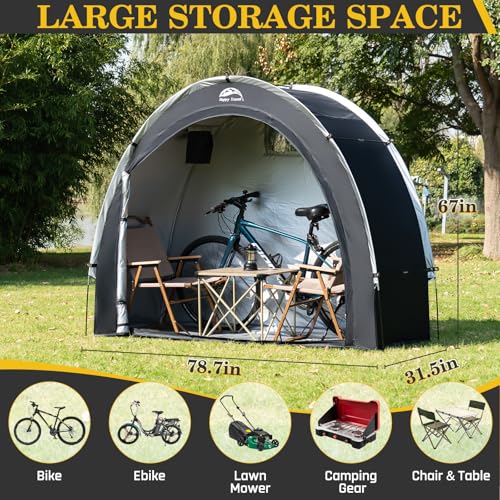 Bike Storage Shed Tent, Outdoor Portable Bicycle Storage Sheds - Image 4