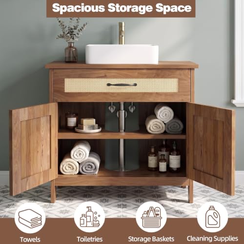 24 Inch Pedestal Sink Storage Cabinet, Bathroom Vanity Sink - Image 4