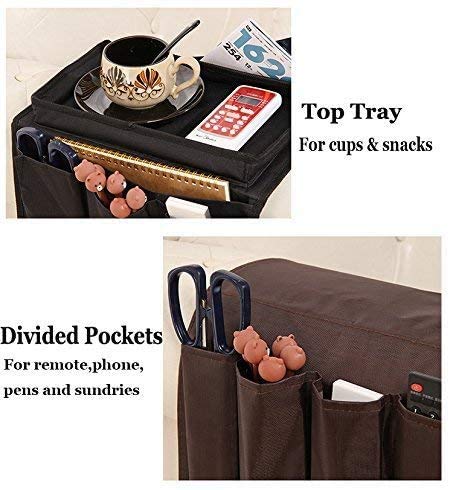 6 Pockets TV Remote Control Organizer, Home Sofa Console - Image 3