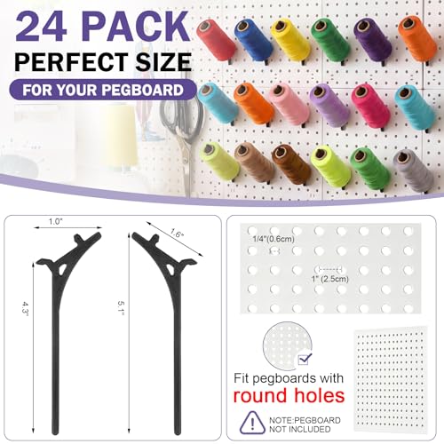 Xuhal 24 Pcs Pegboard Spool Hooks for 1/4" Pegboard - Image 4
