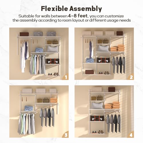 Homde Quality Closet Organizer System: 4-8 Ft Adjustable Metal - Image 5
