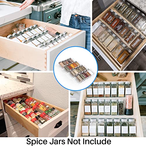 Antimbee 4-Pack Spice Drawer Organizer, 4-Tier Clear Spice Rack - Image 4