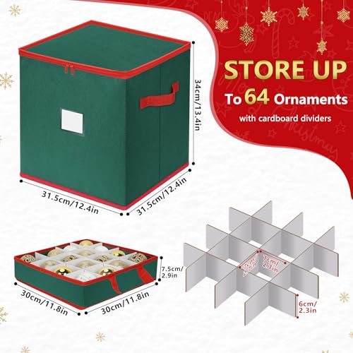 Christmas Ornament Storage Box Stores 64 Ornaments, Non-Woven - Image 4