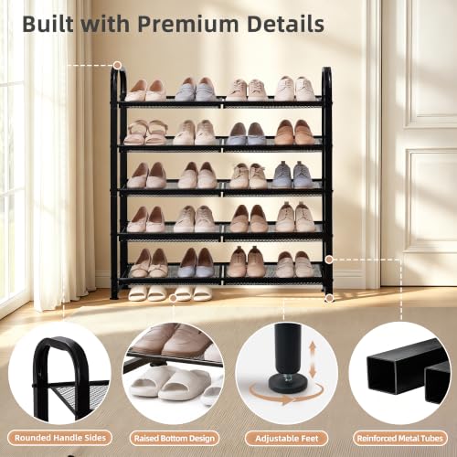 STORAGE MANIAC 5 Tier Shoe Rack, Heavy Duty Metal Shoe Organizer - Image 7