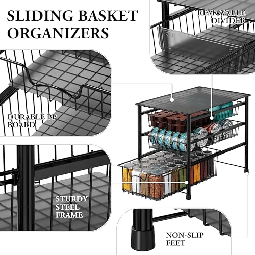 Simple Houseware Stackable 3 Tier Sliding Basket Org | All Products - Image 5