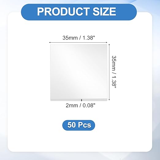 uxcell 50Pcs Double Sided Adhesive Pads, 1.38" x 1.38" Clear Removable Heavy Duty Mounting Tape Picture Hanging Sticky Adhesive Pad for Wall, Poster Picture, DIY Craft