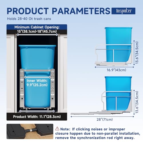 Insputer Pull Out Trash Can Under Cabinet with Push | All Products - Image 3