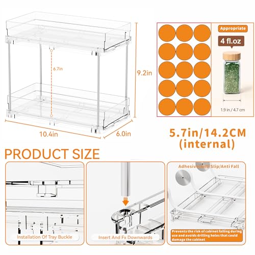 Yieach 2 Pack 2 Tier Vertical Spice Rack Pull Out,10 | All Products - Image 3