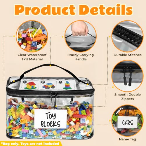 6-Pack Extra Large Clear Toy Storage Bags with Zippers, TPU - Image 6