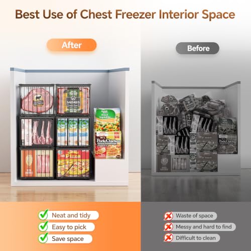 Freezer Organizer Bins, 3 Pack Enlarged Baskets for 5-9 - Image 6