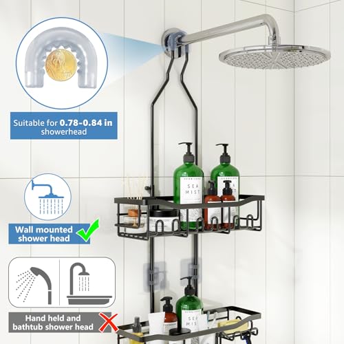 Upgraded Extended Length Shower Organizer with Hooks, Rustproof - Image 4