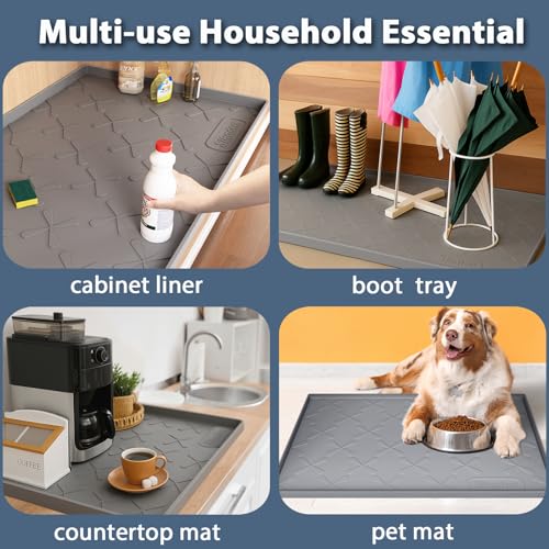 Waterproof Under Sink Mat 22" x 22" Silicone Mat Cabinet - Image 8