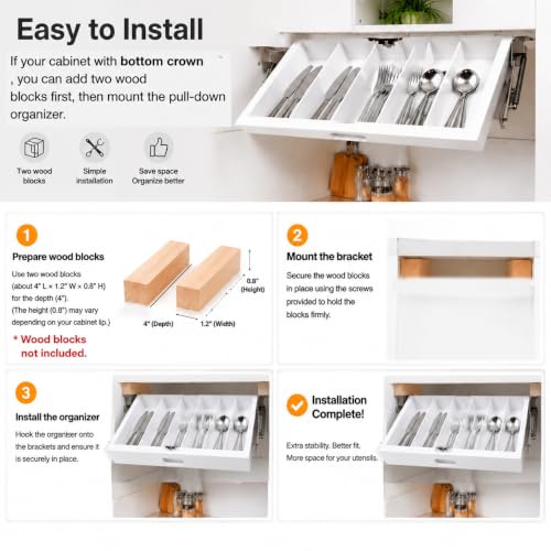 Under Cabinet Silverware Rack, Pull Down Silverware Rack - Image 4