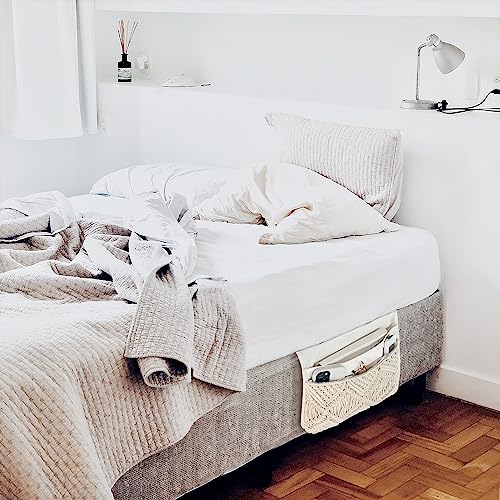 Mkono Macrame Bedside Caddy, Boho Bed Storage Organizer - Image 5