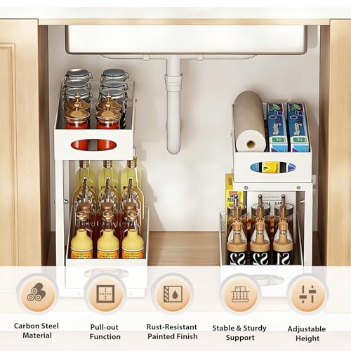 2 Pack Under Sink Organizer, 2-Tier Pull Out Kitchen | All Products - Image 6