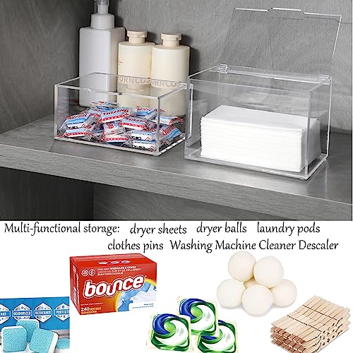 Acrylic Dryer Sheet Holder, Dryer Sheet Dispenser with Lid, Clear - Image 5