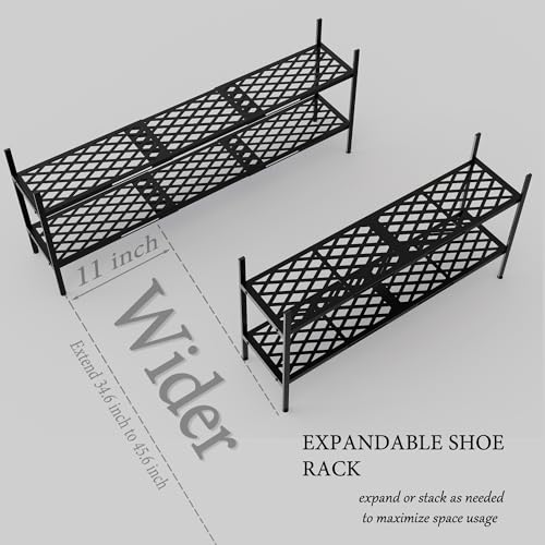 Long Expandable Metal Shoe Rack for Closet, Entryway | All Products - Image 5
