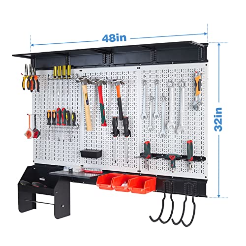Peboard Storage Organizer, 48x36 inch Pegboard Wall Organizer - Image 3