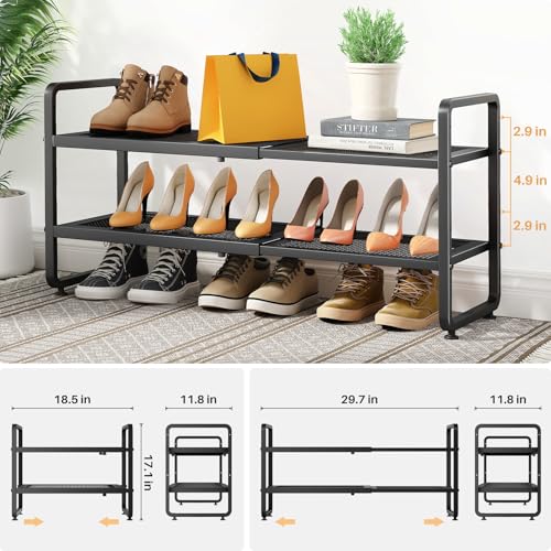 Expandable Metal Shoe Rack for Closet, Entryway & Garage - Image 4