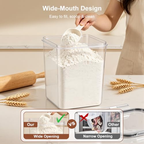 Airtight Flour Sugar Containers with Lids: 4 Pack - Image 5