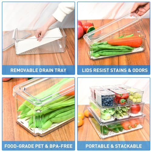 POMEAT 10 Pack Clear Fridge Organizers and Storage with Lids - Image 7