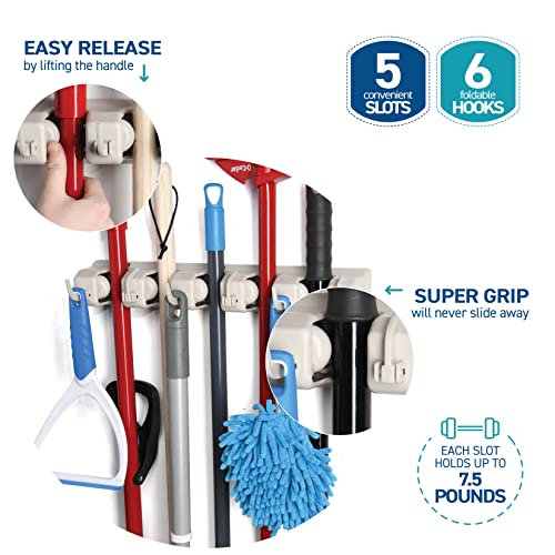 HOME IT Mop and Broom Holder Wall Mount Hanger, Heavy Duty 5 - Image 5