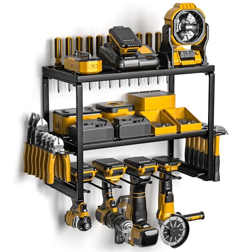 Power Tool Organizer, 3 Layers 4 Drill Holder Wall Mount - Image 2