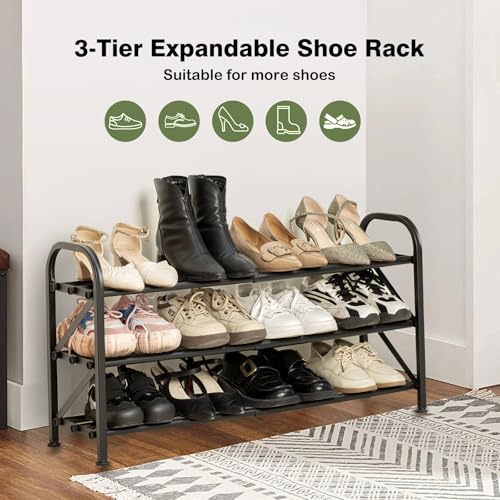 3 Tier Expandable Shoe Rack for Closet | Home Organization - Image 4