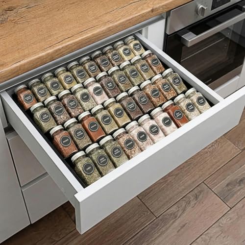 GOENDR Metal Spice Drawer Organizer, 4-Tier Spice Rack for Drawer - Image 4