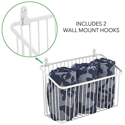 mDesign Small Metal Wire Wall Mounted Storage Organizer Basket - Image 6