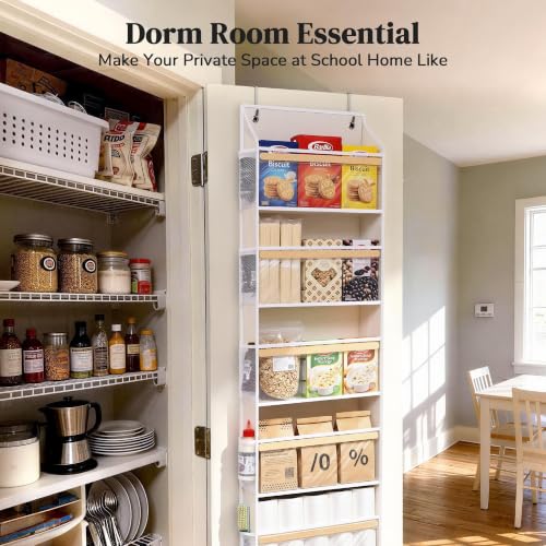 Eco-Bamboo Slim Over The Door Organizer, Narrow 5-Tier Storage - Image 5
