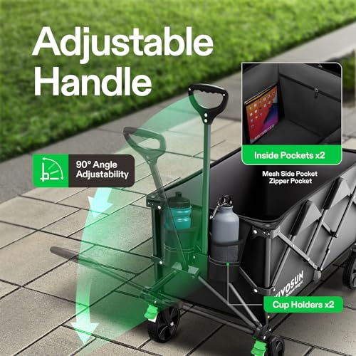 VIVOSUN Collapsible Folding Wagon, 350 lb Load-Bearing Outdoor - Image 7