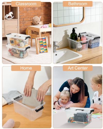 EOENVIVS 7 QT Clear Storage Bins with Lids, 6 Pack, | All Products - Image 6