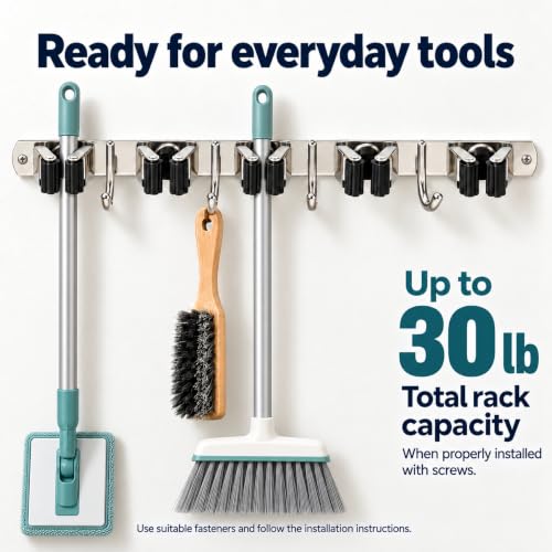 Mop and Broom Holder Wall Mount, Broom Organizer - Image 3