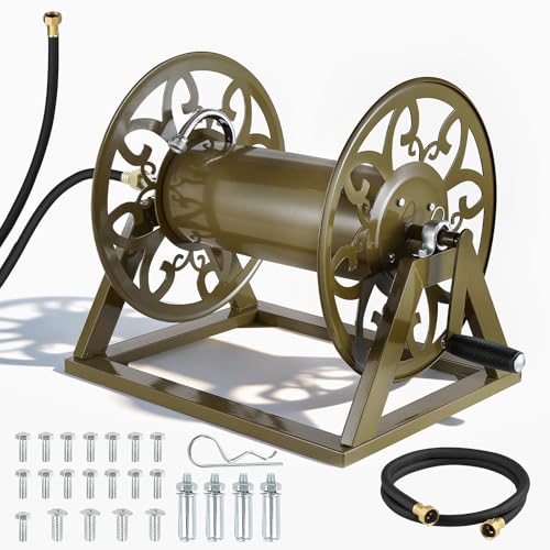 VEVOR Wall Mounted Garden Hose Reel, Holds 200 ft of 5/8" Hose - Image 2
